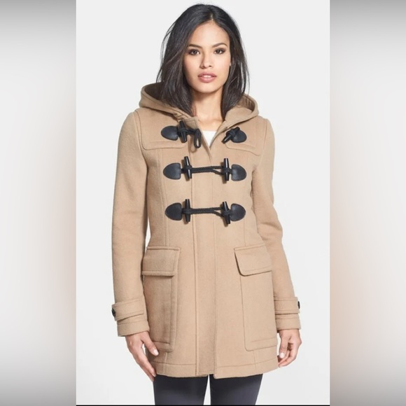 Burberry Blackwell Wool Duffle Coat Camel Beige Women's Size US 8 Reg Nova Check - Picture 1 of 13